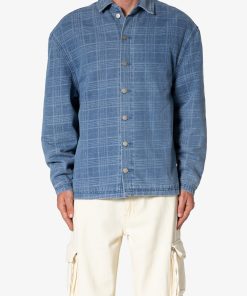 Jacquard Denim Work Jacket - Blue